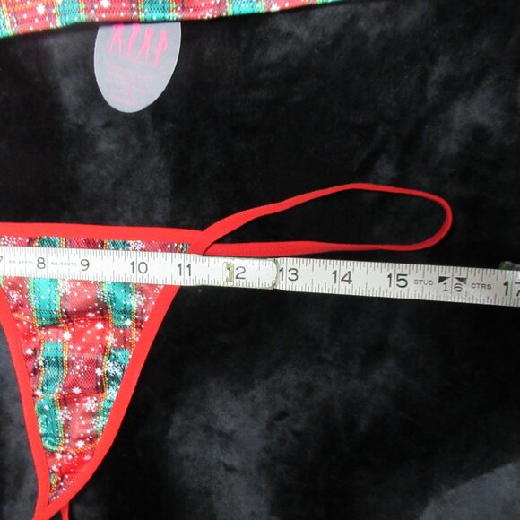 3pc Red White and Green Christmas Holiday Lingerie Costume Set - Picture 8 of 15